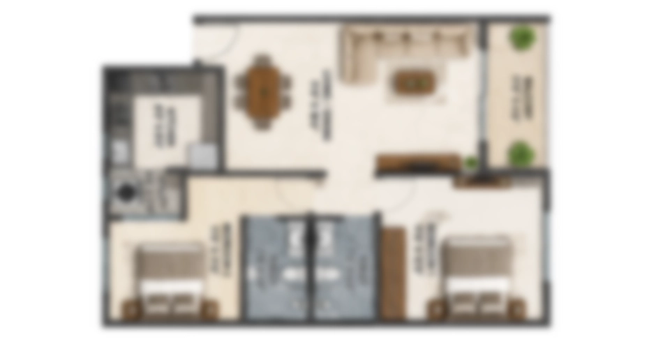 Aurum Thane 2 BHK Floor Plan